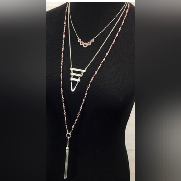 Lucky Brand Layers 3 tier Silver Necklace NWT RETAILS FOR $49 LONG - Picture 15 of 16